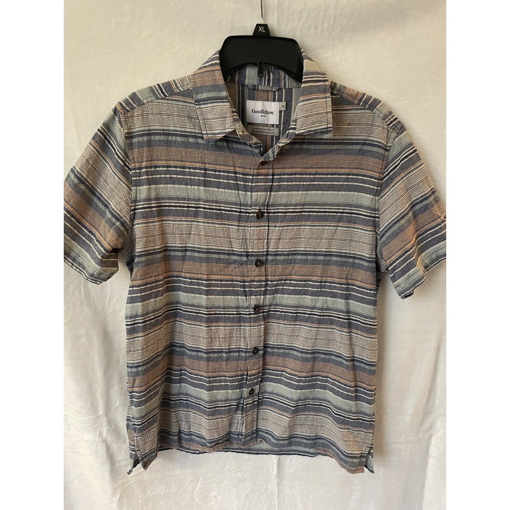 Goodfellow & Co Men's Button Down Shirt‎ Medium Neutral Stripe